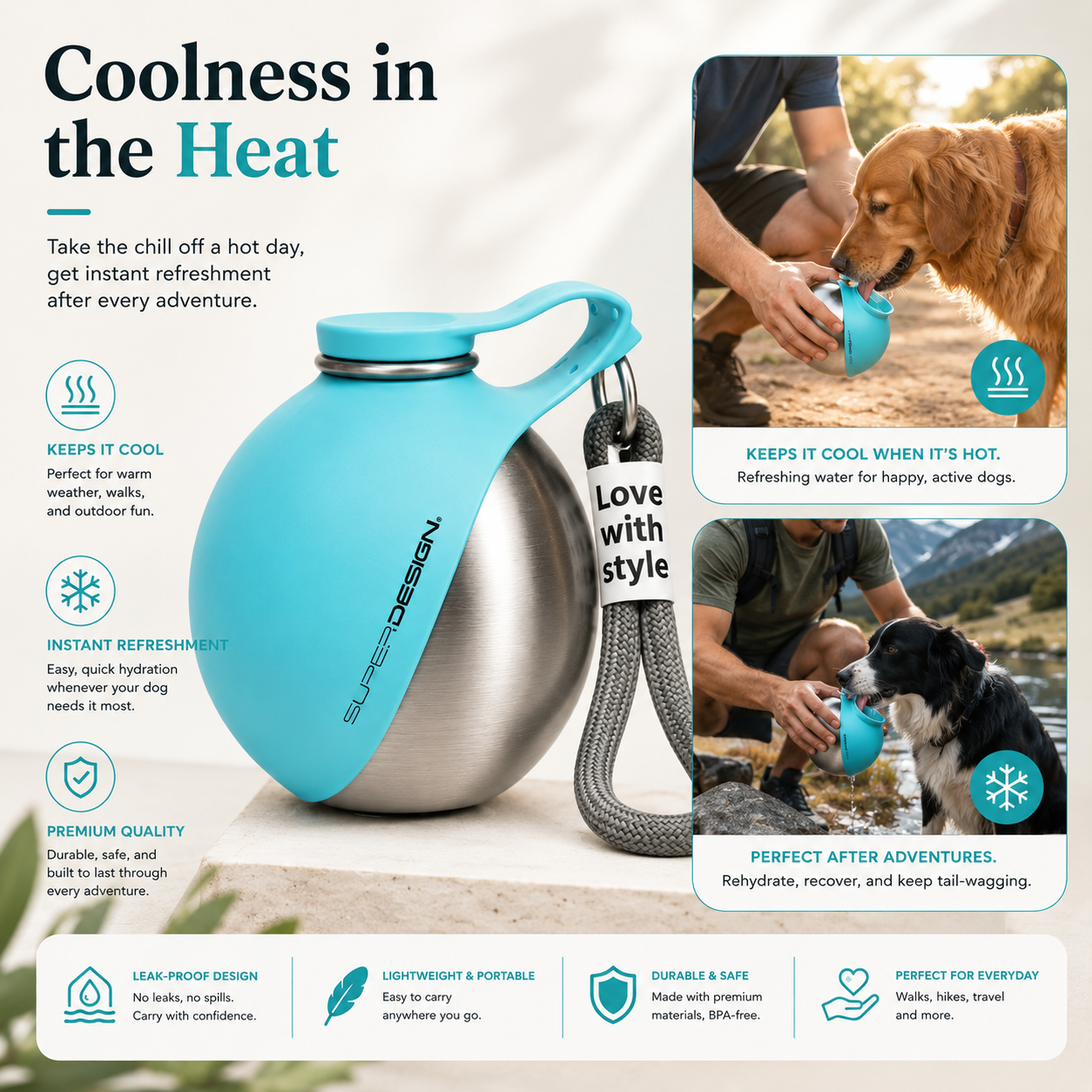 Paw Living Portable Dog Water Bottle