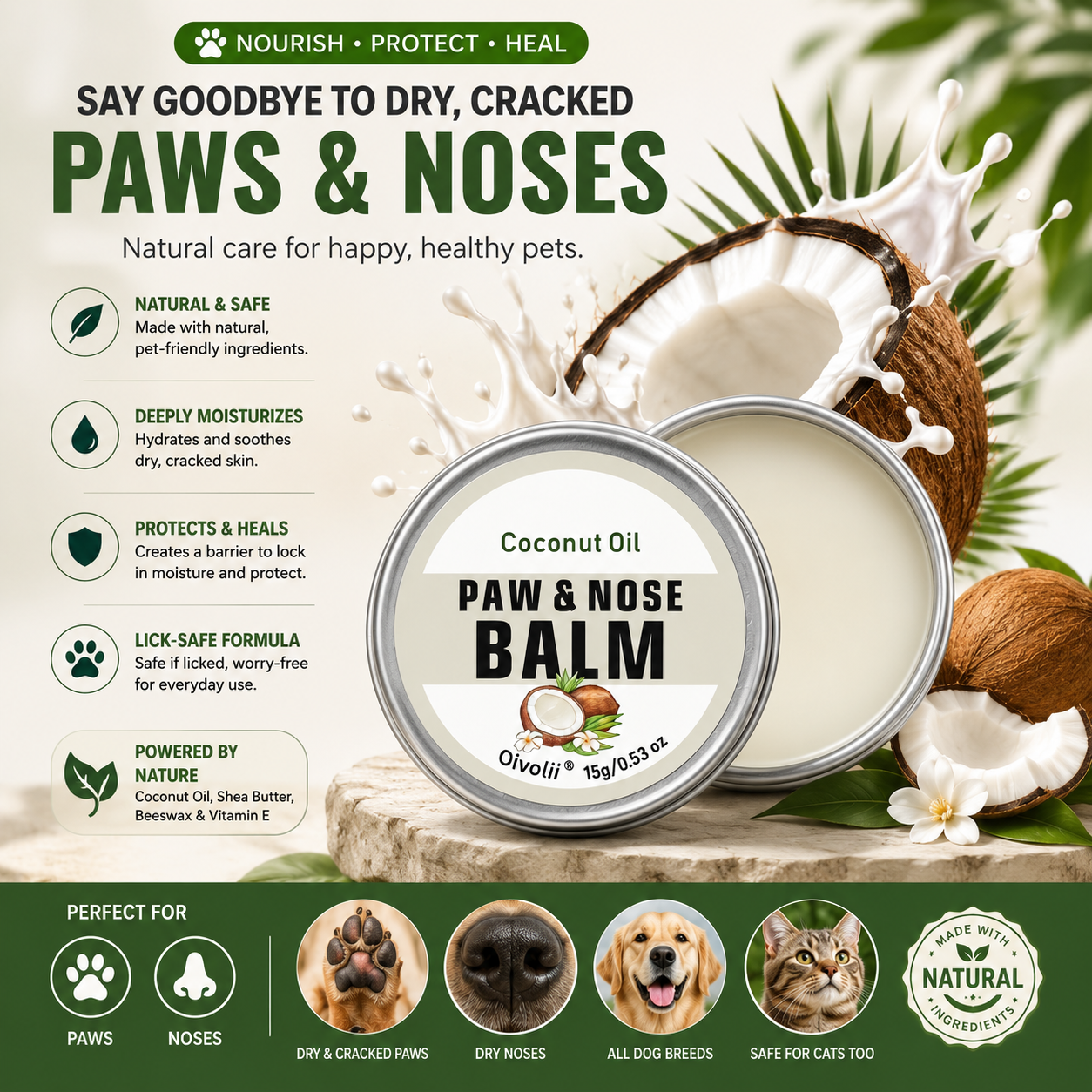 Paw & Nose Balm | Natural Moisturising Balm for Dogs & Cats