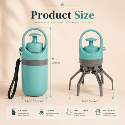 Hands-Free Dog Poop Picker with Built-In Bag Dispenser