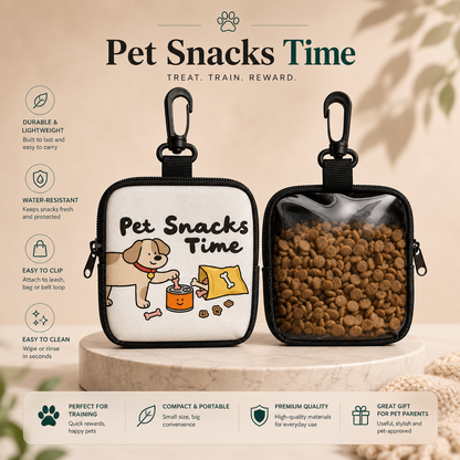 Pet Snack Treat Pouch with Carabiner Clip